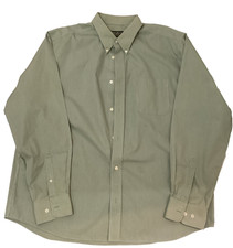 Mens Eddie Bauer Dress Shirt Wrinkle Resistant XL Long Sleeve Relaxed Fit Green