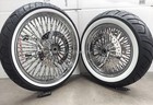 DNA 52 Cali Twisted Spoke 21F 16R Wheels Rotors Tire Harley Softail 00 07 Deluxe