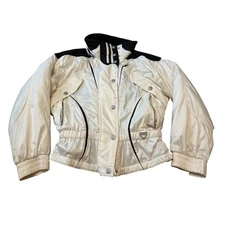 Vintage Tyrolia Women’s Ski Jacket Black and White Retro Size Medium Winter Coat