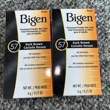 2 Pack Bigen Permanent Powder Hair Color - Dark Brown 57
