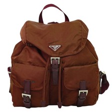 PRADA B2811 Vela Nylon Backpack Bordeaux Silv...