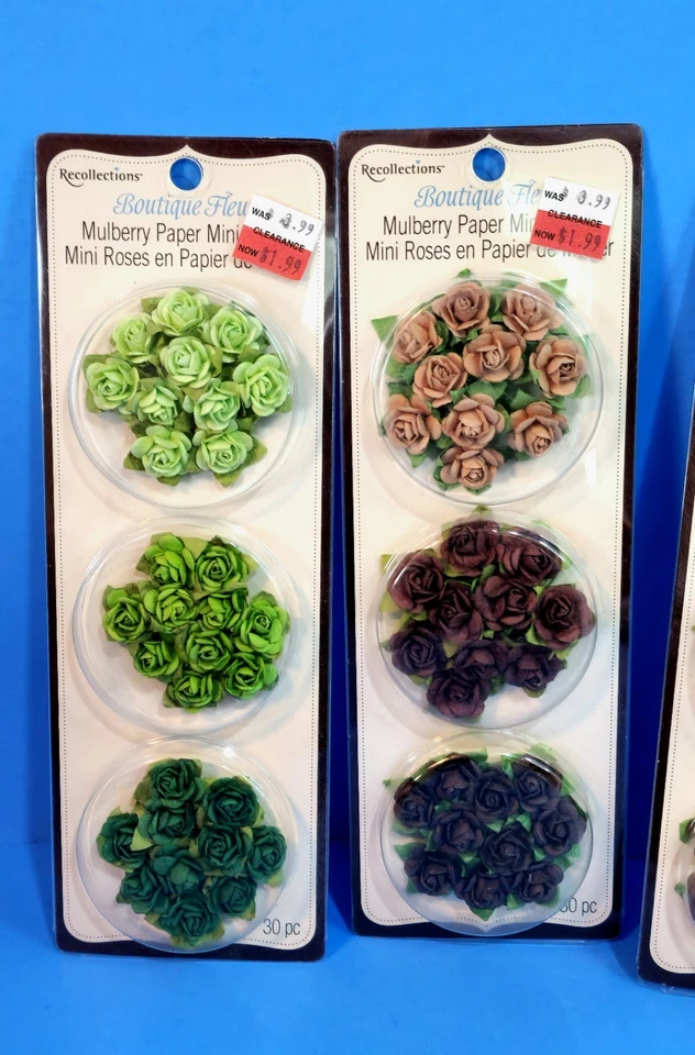 BNIP RETIRED RARE RECOLLECTIONS MINI FLOWERS 120CT SCRAPBOOK EMBELLISHMENTS #4C - Image 2 of 3