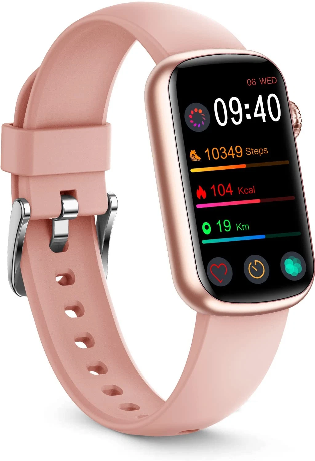 FITVII Slim Fitness Tracker with Blood Oxygen, Pressure, standard, Pink