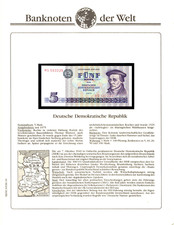 Banknotes of World GDR East Germany 1975 5 Mark UNC P-27a MG593229