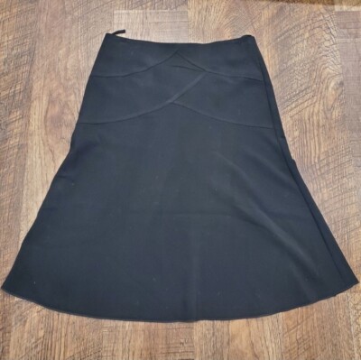 Wawa Black A Line Skirt Fit Flare Preppy Work Office Party Classic