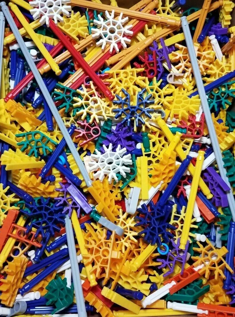 500 tiges et connecteurs KNEX mélange avec 4 roues pièces classiques  standard al