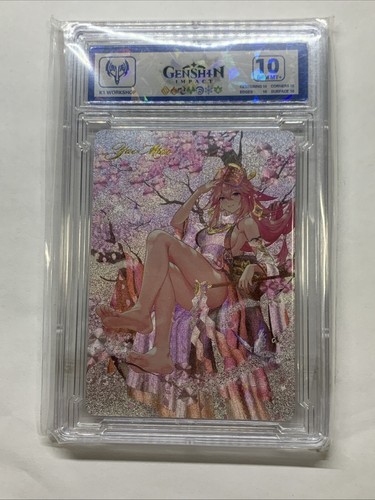 Yae Miko Raiden Genshin Impact Graded 10 Gem Mint Foil Slab Card Waifu Girl Feet - Picture 5 of 10