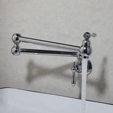 Pot Filler Faucet Wall Mounted Swivel Kitchen Sink Faucet Double Joint Swing Arm