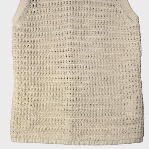 Madewell Häkel-Strick Rundhals Pullover Tank in hellem Elfenbein Größe S Neu mit Etikett - Bild 6 von 10