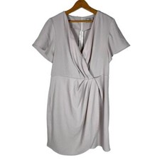 ASOS Light Gray / Beige Faux Wrap Mini Dress        Size: US 12