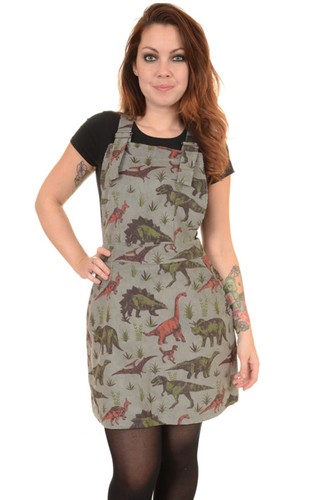 dinosaur pinafore dress