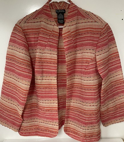 Vintage K Studio Damen 18 leichter Blazer Jacke rot orange