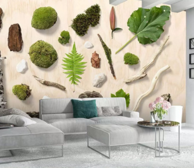 3D Leaves Branches G5353 Wallpaper Wall Murals Removable Self-adhesive Honey