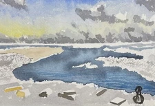 Original Watercolor Painting, 5in x 7in Landscape By Sarazen AnYin