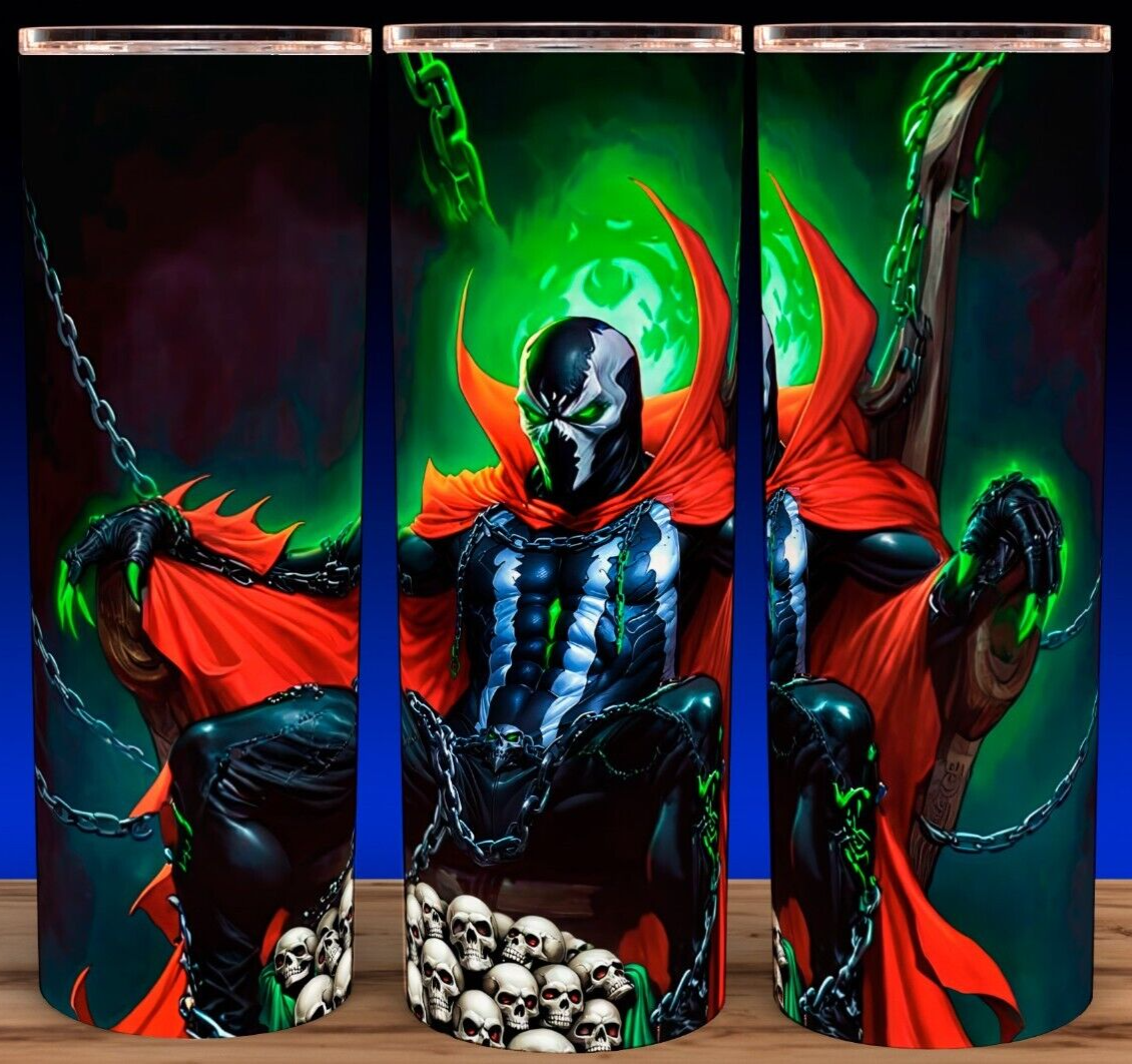 Spawn on Skull Throne with Green Nails Comic Book Cup Mug Tumbler 20oz
