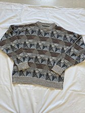 Vintage Geometric Sweater 100 Cotton Made In USA Large