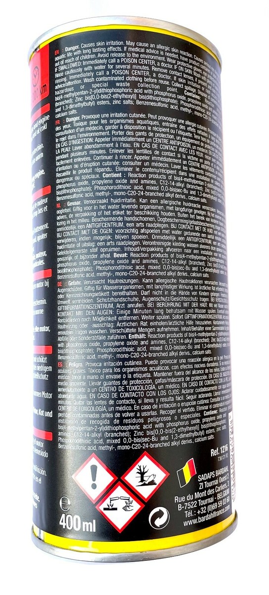 Bardhal Anti-Wear Additiv Bardahl Anti Wear Treatment Zusatzstoff Öl Fulleren C60 Reibung 5X400ML Additiv Gegen Reibung Motorschutz