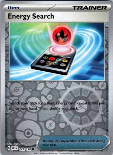Pokemon TCG Energy Search Scarlet & Violet 172/198 Reverse Holo Common Card NM - Picture 1 of 2