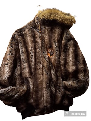 Rare Mens 1X Akademiks Fur Coat Oversized Reversible Yk2 | eBay