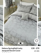 Housse De Couette Double Helena Springfield Letty - Gris Argenté - Coton/polyester - NEUF Avec Défaut