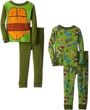 Teenage Mutant Ninja Turtles 4PC Long Sleeve Cotton Tight Fit Pajama Set Boy 6