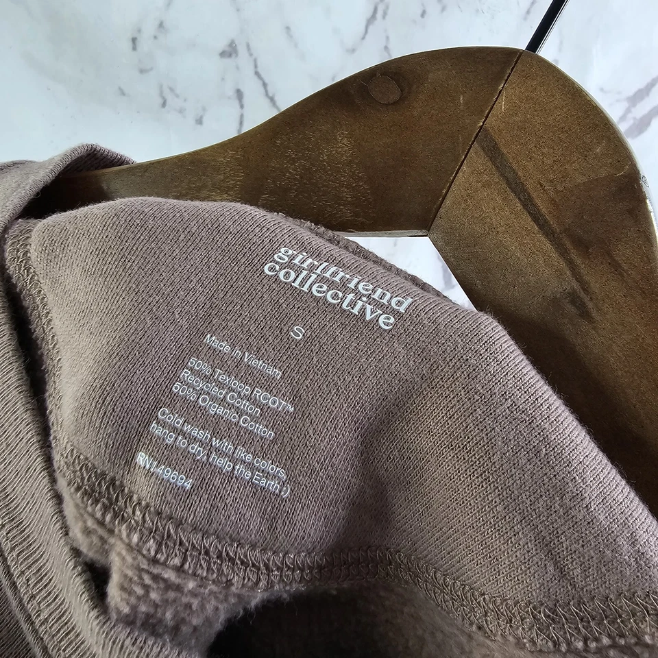 Sudadera Girlfriend Collective Mujer Pequeña Marrón Púrpura Corta Crew Pullover 50 Foto 3 de 4