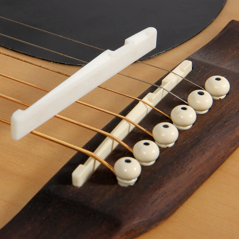Fresh Buffalo Bone Bridge Saddle And Slotted Nut For 6 String