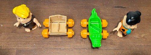 1986 Hanna Barbera The Flintstones Kids Fred & Barney Vinyl Figure & cars - Picture 3 of 7