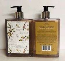 2 Bottles Asquith Somerset ~ Vanilla Almond Cleansing Hand Wash 17 fl oz Each