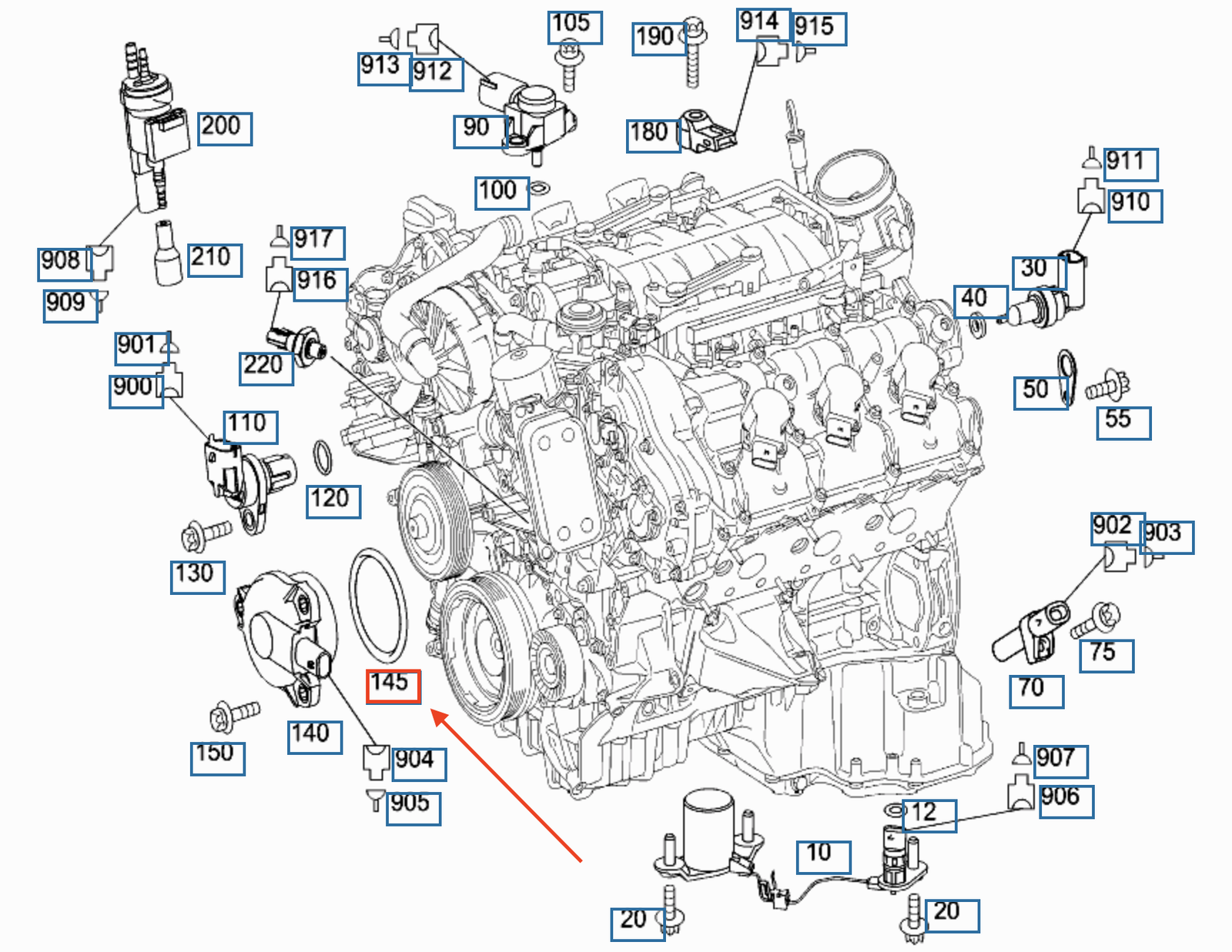 MERCEDES-BENZ ML W164 Camshaft Adjuster Solenoid Seal 