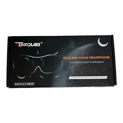 Boodlab Sleep Headphones   Bluetooth Sleep Mask, Black, New Open Box