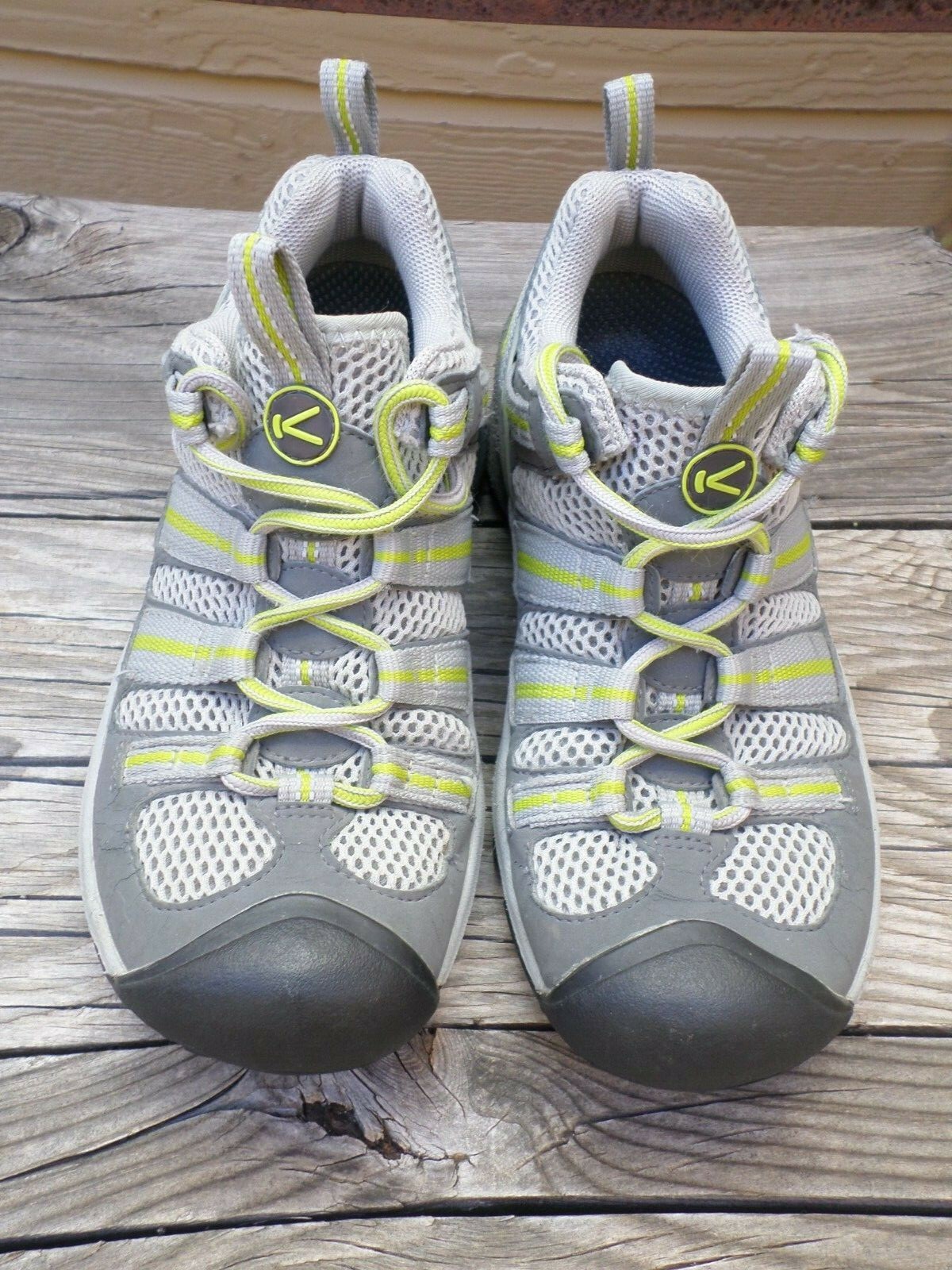 Scarpe da trekking KEEN grigio verde in rete donna 7