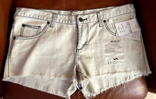 RVCA , Shorts, Narcissa Cut Off  Blue White  Size 31 ,  , Brand New w Tag c11