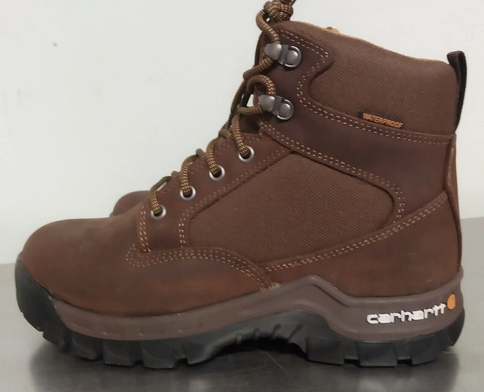 Carhartt Men's Brown Leather Lace up Steel Toed Boots 8W-#FF6013-M - Image 3 of 4