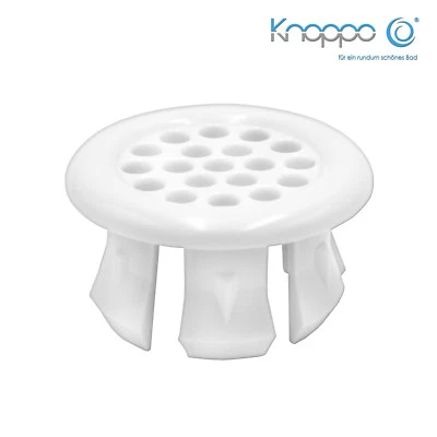 KNOPPO® Waschbecken Überlaufblende / Design Überlaufabdeckung - Sieve (weiß)