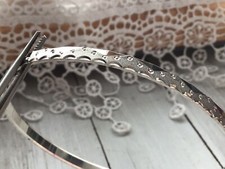 Vintage Sterling Silver Bangle 10 Grams, Large Sterling Bracelet etched sparkly