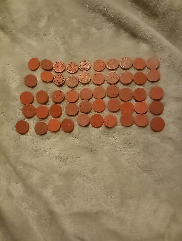  World War II OPA Red 1 Point FOOD RATIONS TOKENS Lot Of 50