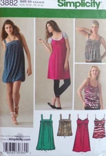 Simplicity Sewing Pattern 3882 Misses Dresses Tops 4 Variations Sizes 4-12 UNCUT
