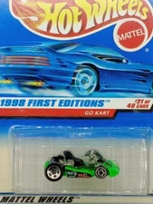 Hot Wheels #651 First Editions 21/40 GO KART Green w/Chrome 5 Sp-Front MW