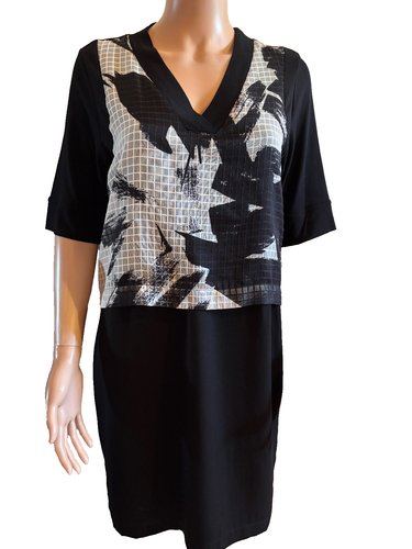 Tunique Robe Mado Et Les Autres – Femme – Taille 40/42 – Rayures Noires – Manches 3/4