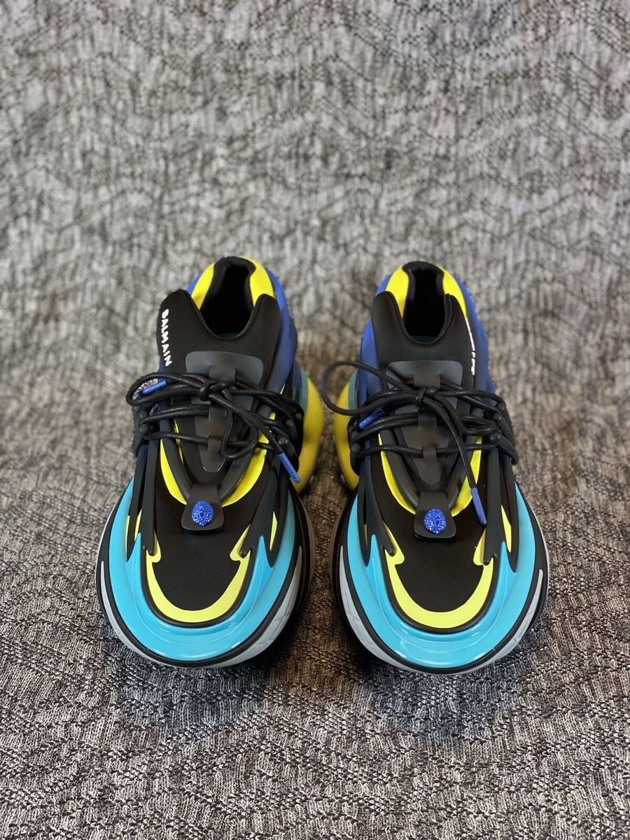 Size 12 Balmain Unicorn Low Top Chunky Blue Black Yellow Mens Athletic Sneakers Size 12 Balmain Unicorn Low Top Chunky Blue Black Yellow  main image 4