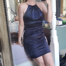 Eliza J. Navy Chain Neck Dress