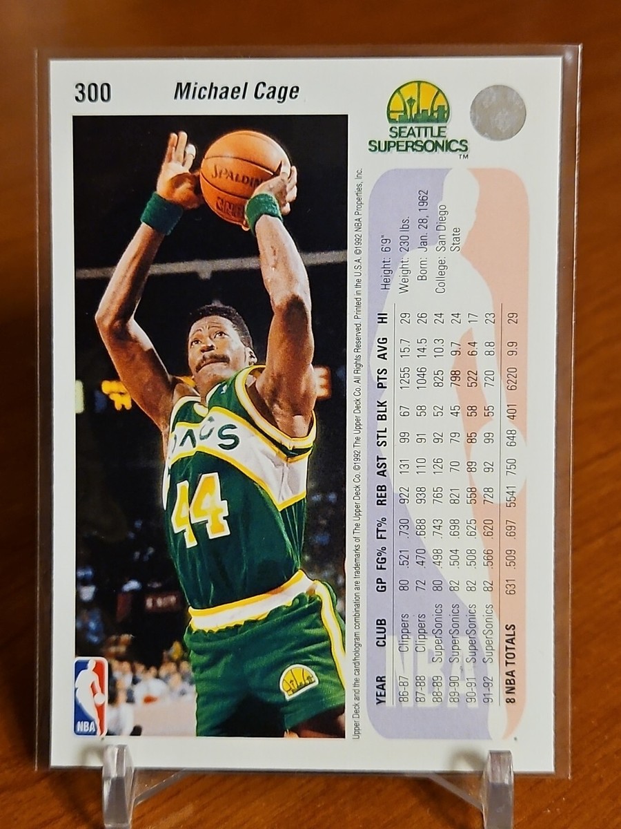 1992-93 Upper Deck Basketball Card Michael Cage Seattle