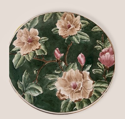 Oriental Accent Decorative Floral Plate Cloisonné Implied Style.  Beautiful Art.