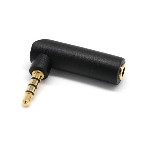 Connector Plug 3 Pole Stereo Audio Adapter 90 Degree Male To Female 3.5mm - Picture 2 of 5