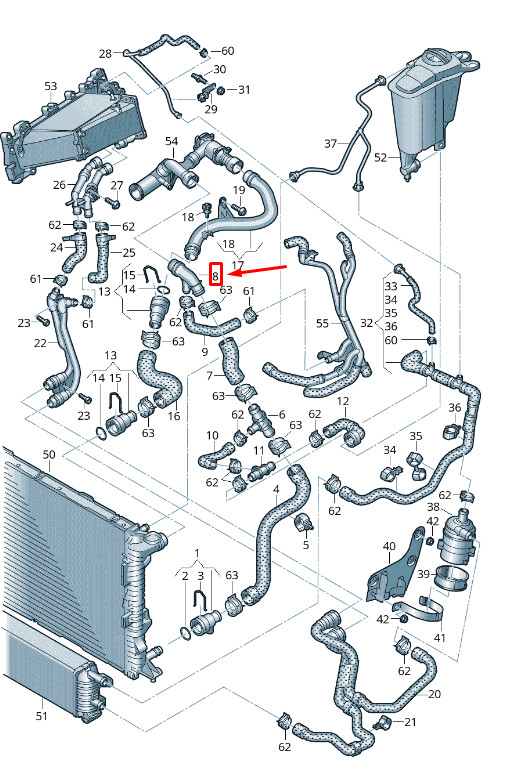 Raccord rapide pour moteur arrière Audi A5 8T 4G0122293Ca