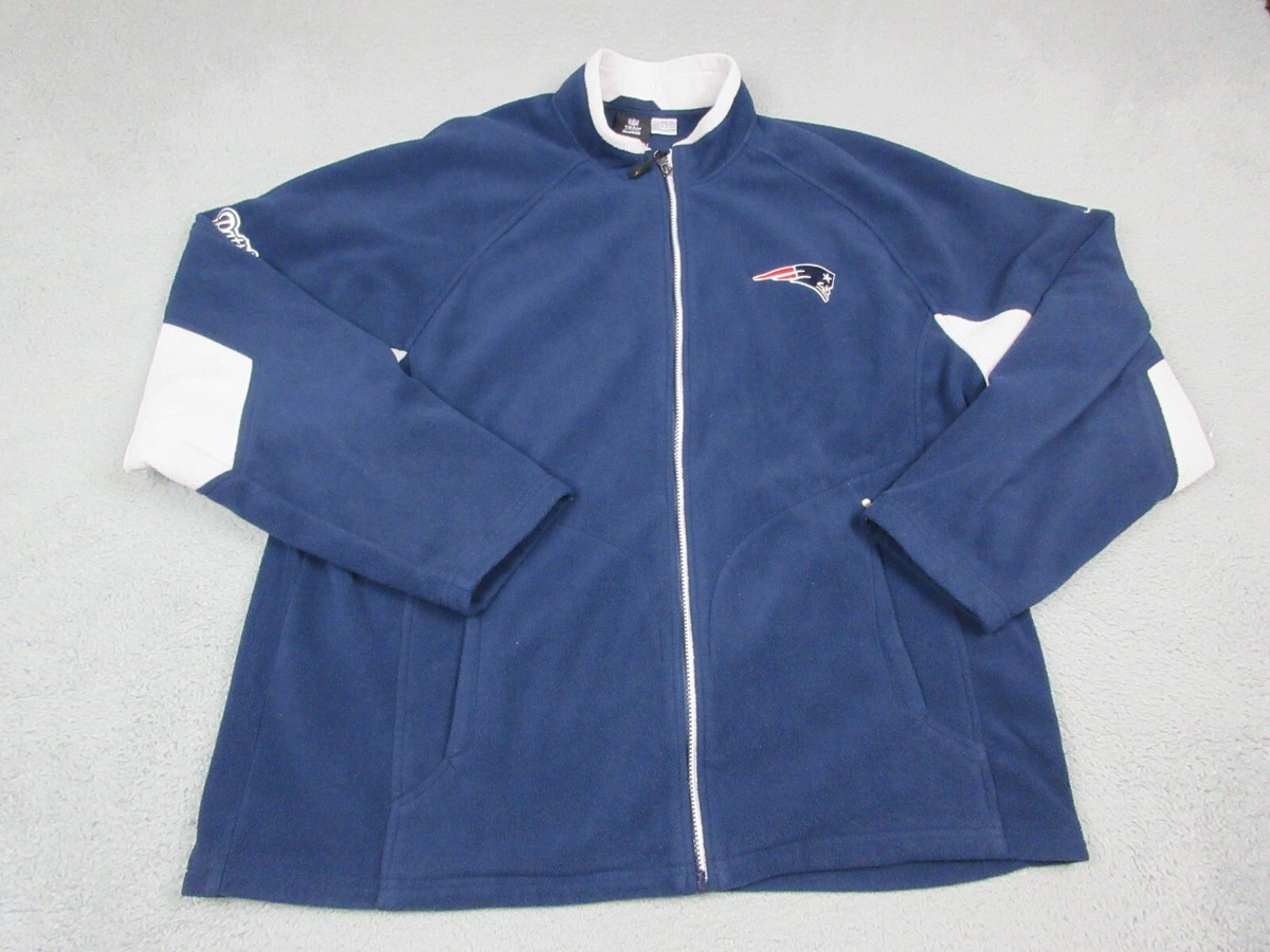 New England Patriots Jacket Mens Extra Large Blue Fleece Zip NFL Football  Reebok