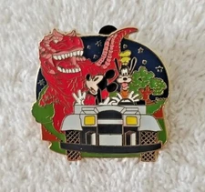 Disney pin Animal Kingdom Mickey Mouse Goofy Ride Dinosaur Countdown Extinction