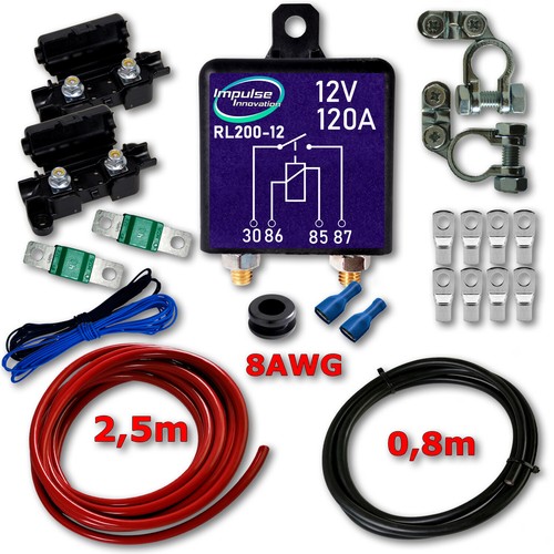 12V/140A BSR Trennrelais Komplettset Mit 3M Kabel Produktbild-Vorschau 10