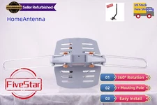 360° Rotation HDTV Outdoor Antenna Motorized 4K 1080P Amplified w/ Pole